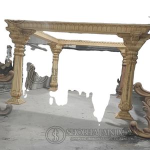 Mandap de mariage en fibre aspect bois, design éléphant classique sculpté, matériau FRP durable, emballage personnalisé - Product Image 5