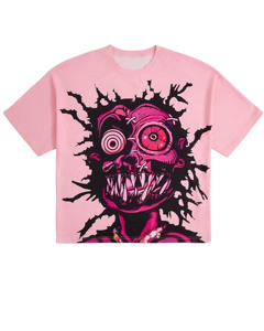 Camiseta de Manga Corta para Hombre, Estampada, 100% Poliéster, Tejido Transpirable, Diseño Liso, Cuello Redondo, Corte Holgado, Camiseta de Verano - Product Image 1