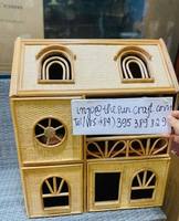 Maison de poupée en rotin de haute qualité, maison de poupée Barbie, maison de poupée miniature, maison de poupée DIY en gros
