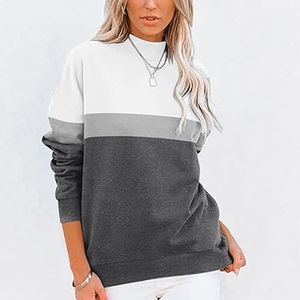 เสื้อฮู้ดคอเต่าผ้าคอตตอนเทอร์รี่ทรงโอเวอร์ไซส์สำหรับผู้หญิง สวมใส่สบายๆ ออกกำลังกาย สตรีทแวร์ ผู้ผลิตและจำหน่ายส่ง - Product Image 4