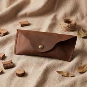 Premium Leather <b>Glasses</b> Sleeve Genuine Cowhide Pouch Luxury Soft Slim Handmade Reading Spectacles Cover Bag LGC-0052 - Product Image 3