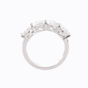 4 Carat Moissanite 4-Stone Wedding Band in 14k White Gold 6.5mm Round Brilliant Cut <b>Statement</b> <b>Ring</b> for Women IGI certified - Product Image 6