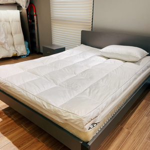 Surmatelas matelassé rafraîchissant en microfibre 400TC, blanc uni, toutes saisons, pour usage domestique, lavable en machine - Product Image 5