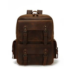 Water Resistant Genuine Leather Laptop <b>Backpack</b> Anti-Theft Vintage Travel Rucksack Leather Bag LBP-0457 - Product Image 5