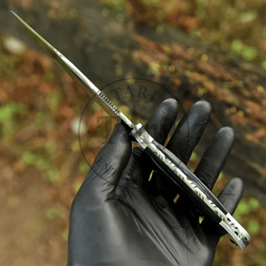 Cuchillos de caza y camping de hoja fija larga personalizados para exteriores, con mango de Micarta de espiga completa y funda de cuero, venta al por mayor OEM - Product Image 4