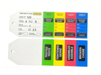 Étiquette de signalisation multi-étapes rectangulaire en PVC autocollante, étiquette de sécurité découpée double face, imprimée en couleur, emballage