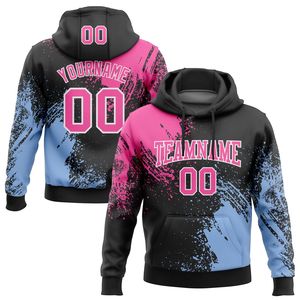 Sweat à capuche personnalisé pour homme avec impression de gouttes de peinture, nom et numéro, sublimation, polyester, tenue d'équipe - Product Image 2