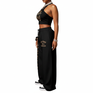 Conjunto de Dos Piezas de Ropa Urbana de Verano para Mujer, Top Corto y Pantalones Jogger, Chándal con Estampado Gráfico Personalizado Ecológico, Venta al Por Mayor - Product Image 4