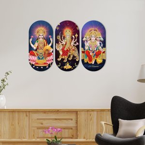 Decoración Espiritual para el Hogar, Diseño de Dioses Hindúes, Adorno de Pared de Madera - Product Image 2