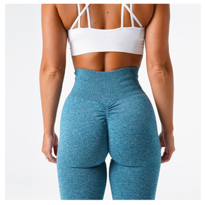 Pantalones de Yoga de Cintura Alta para Mujer, Leggings Deportivos Sin Costuras, Cómodos y Elásticos, con Patrón Sólido, Grosor Estándar, Ropa Deportiva - Product Image 6