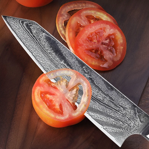 Couteau de chef en acier Damas artisanal de qualité supérieure, manche personnalisable, finition brossée extra-affûtée, passe au lave-vaisselle - LAMES DE PRESTIGE - Product Image 5