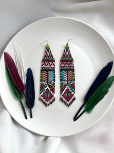 Nouvelles boucles d'oreilles créoles longues faites à la main pour femmes, en perles de verre et perles de rocaille, bijoux de mode - Product Image 5