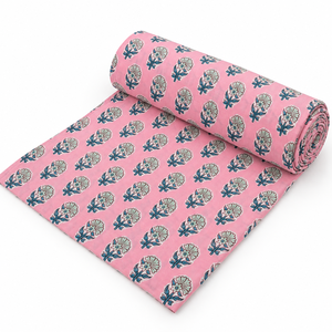 Accessoires de mode pour filles Pinksa, tissu en voile de coton peigné léger imprimé à la main avec des motifs floraux jaunes et bleus - Product Image 5