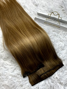 Venta al por mayor 100% Premium de alta calidad sin costuras Clip-In italiano Curl 100% Extensiones de cabello humano vietnamita Suelto Onda natural profunda - Product Image 4