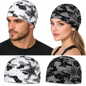 Gorras de Ciclismo Deportivas Unisex con Estampado de Calaveras y Pedrería, Gorros Transpirables de Algodón y Poliéster, Gorras de Running de Secado Rápido - Product Image 1