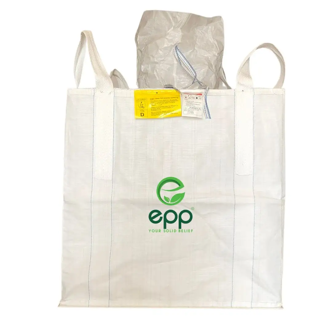 EPP-bolsas grandes tipo D para materiales inflamables, bolsas jumbo a granel de 1 tonelada, bolsa FIBC, 1250kg, gran oferta de Vietnam