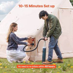 Tenda da Campeggio Gonfiabile per 3-5 Persone con Montaggio Facile, Tenda Glamping 4 Stagioni in Oxford 300D Rivestito in TPU, Compatibile con Pompa Manuale e Stufa - Product Image 2