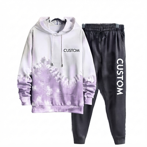 Tracksuit Lite Purple Wholesale Custom Logo Sportswear Manufacturer Winter Warm Fleece Pullover Hoodie And Joggers Set - Product Image 1
