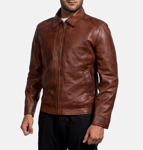 เสื้อแจ็คเก็ตหนังผู้ชาย สไตล์ลำลอง ทนทาน ทรงพอดีตัว คอตั้ง ลายตัวอักษร สำหรับฤดูหนาว - Product Image 3