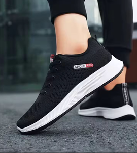 Chaussures de course unisexes SPORTABU en mesh noir, légères, avec semelle intermédiaire en EVA et semelle extérieure en caoutchouc, pour l'été, le fitness et les tenues décontractées - Product Image 2