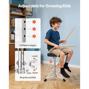 กลองชุดเริ่มต้นสำหรับเด็ก5ชิ้น, กลองสีเงิน16นิ้วสำหรับนักดนตรีรุ่นเยาว์ - Product Image 6