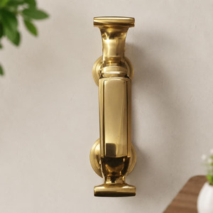 Poignée de porte moderne géométrique en laiton massif SHUBHAM, poignée de tirage vintage faite à la main pour porte d'entrée extérieure, usage domestique - Product Image 1