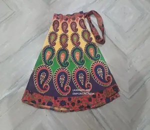 Nouvelles femmes mode multicolore coton imprimé longues jupes portefeuille fournisseur en gros de l'Inde