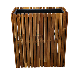 Jardinière en bois d'acacia de qualité supérieure en gros, pot de fleurs en bois écologique avec doublure en plastique, décoration en bois massif du Vietnam - Product Image 2