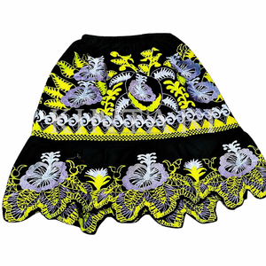 Jupe en mousseline brodée personnalisée style Hawaï, taille élastique, motif floral tropical, tenue de plage Aloha décontractée pour femme, idéale pour les vacances d'été - Product Image 4
