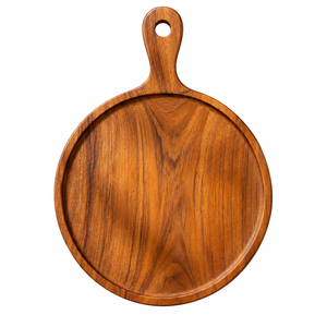 Assiette de service en bois irrégulière, design minimaliste fait main, bois massif, finition polie, biodégradable, respectueux de l'environnement - Product Image 1