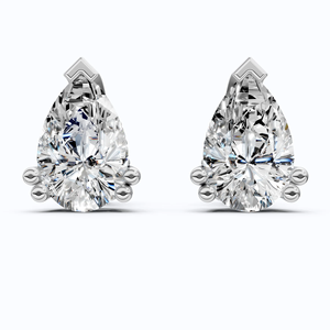 Boucles d'oreilles clous en diamant de laboratoire taille poire 1,50 CT.T.W certifiées IGI, en or massif 14K plaqué rhodium, pour mariages et soirées de luxe - Product Image 6