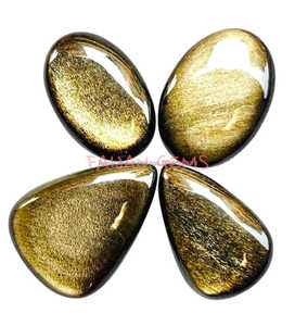 Pierres précieuses en vrac de haute qualité Obsidienne dorée Agate Cabochon Dendrite Hauteur élevée de l'article Naturel - Product Image 1