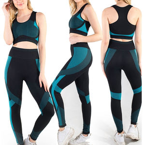 Conjunto de Yoga para Mujer, Diseño Sólido de 2 Piezas, Ropa Deportiva Personalizable, Nuevo Diseño, Tallas Grandes, en Venta - Product Image 4