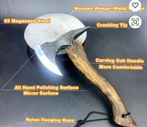 Hache industrielle OEM Cloud Whale à double lame en acier au carbone avec manche en bois, tomahawk fait main avec étui, 20 pouces - Product Image 2