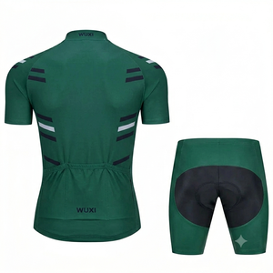 Conjunto de maillot de ciclismo profesional personalizado para hombre y mujer, corte ajustado, manga corta, maillot de ciclismo con tirantes, pantalones cortos transpirables de secado rápido, kit de entrenamiento deportivo. - Product Image 2