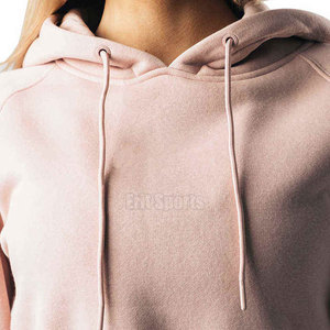 Reasonable Price Best Selling Women's <b>Winter</b> Hooded Crop <b>Top</b> Hoodies Custom Design Front Logo Breathable Eco-Friendly - Product Image 3