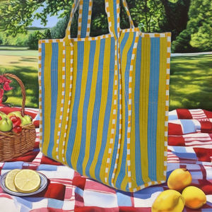 Bolsos de Mano Personalizados de Lujo para Mujer, de Algodón Ecológico, con Cierre de Cremallera, Plegables, Grandes, para Viajes y Compras, Temporada Primavera/Verano - Product Image 1