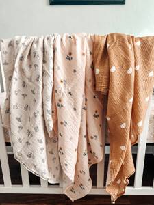 100% coton Double gaze doux mousseline soleil autre motif écologique luxe réutilisable bébé langes couverture enfants literie - Product Image 3