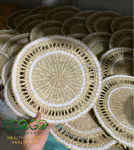 Wholesale Natural <b>Seagrass</b> <b>Placemat</b> Hand Woven Sedge Table Mat Eco-Friendly Round Braided Coaster for Dining & Restaurant - Product Image 5