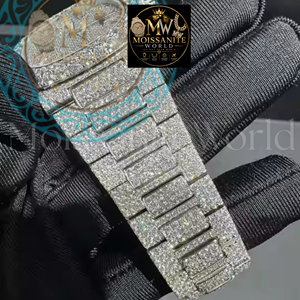 Montre pour homme tendance hip-hop en acier inoxydable avec diamants Moissanite, bijou de luxe, idéale pour la vente au détail et la vente en gros - Product Image 4