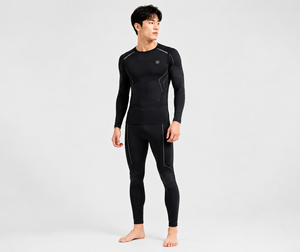 Ensemble de vêtements de course pour moto pour hommes, sous-vêtements de compression à manches longues, respirant et à séchage rapide, combinaison intégrale - Product Image 4