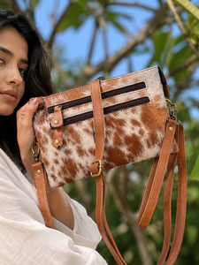 Sac à main en cuir de vachette naturel style western, sac bandoulière en cuir à poils, sac à bandoulière multifonction pour femme, vente chaude - Product Image 1