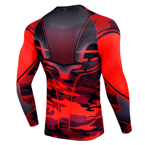 High Quality Men Compression Shirt Solid Front Durable Stretch Fabric Quick Dry Fitness Sports Comfortable Gym Wear Supplier - Product Image 4