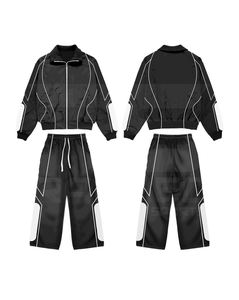 Chándal 100% nailon de 2 piezas, pantalón y chaqueta con cremallera, logotipo DTF, líneas reflectantes de malla en el interior, chándal cortavientos para hombre - Product Image 4