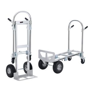 Autocarro pieghevole in alluminio per impieghi gravosi 2-in-1 Design 1000 Lbs capacità industriale carrello pieghevole carrelli in gomma per ruote - Product Image 1