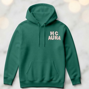 เสื้อฮู้ดดี้ผู้ชายผ้าโพลีเอสเตอร์/คอตตอน ระบายอากาศได้ดี แห้งเร็ว ปักโลโก้ด้วยไหมเชนีลแบบกำหนดเอง ลายเส้นสีเขียวทะเล ดีไซน์ยั่งยืน ยอดขายดีอันดับต้นๆ - Product Image 1