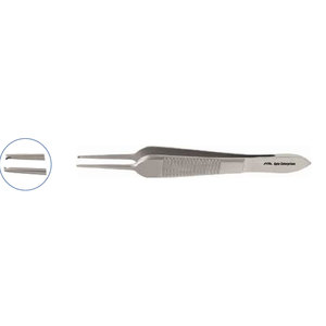 Pinza de Precisión Quirúrgica Integrada para Ligaduras, 9 cm de Longitud, Tipo St. Martin, con Dientes para Ligaduras, Manual, con Puntas de 0.7 mm - Product Image 1