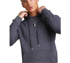 Hombres personalizable 100% algodón impreso Logo bordado cuello redondo de punto de talla grande sudaderas con capucha de manga larga impermeable para el invierno - Product Image 2