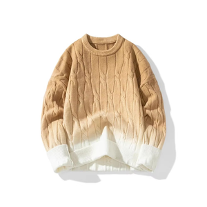 Pulls d'hiver personnalisés en acrylique pour hommes, respirants, chauds, tricotés, à motif uni, avec détails boutonnés, épais, pour l'hiver - Product Image 4