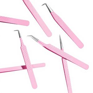 OEM Custom Japanese Stainless Steel Lash Extension Tweezers 90 Degree Custom Applicator Tools Pointed Russian Volume Tweezers - Product Image 1